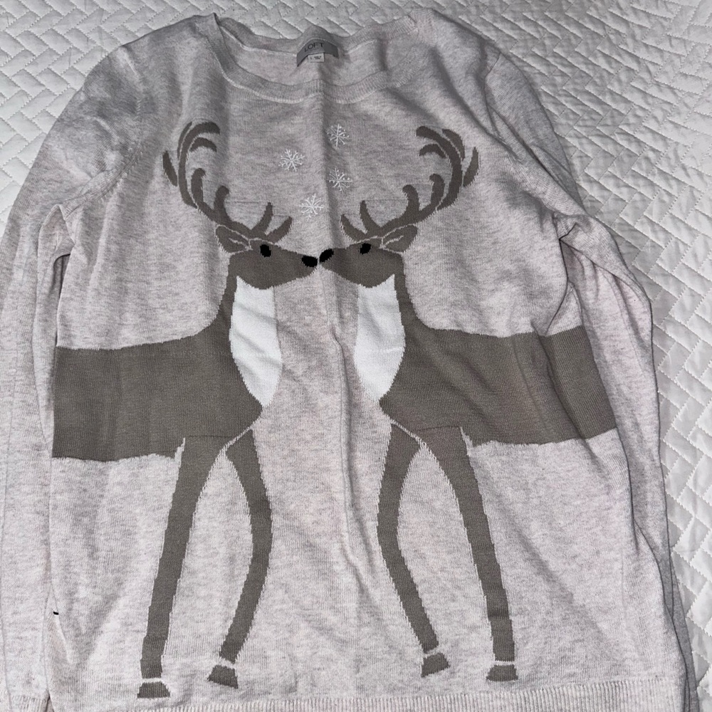 Loft Reindeer Graphic Sweater